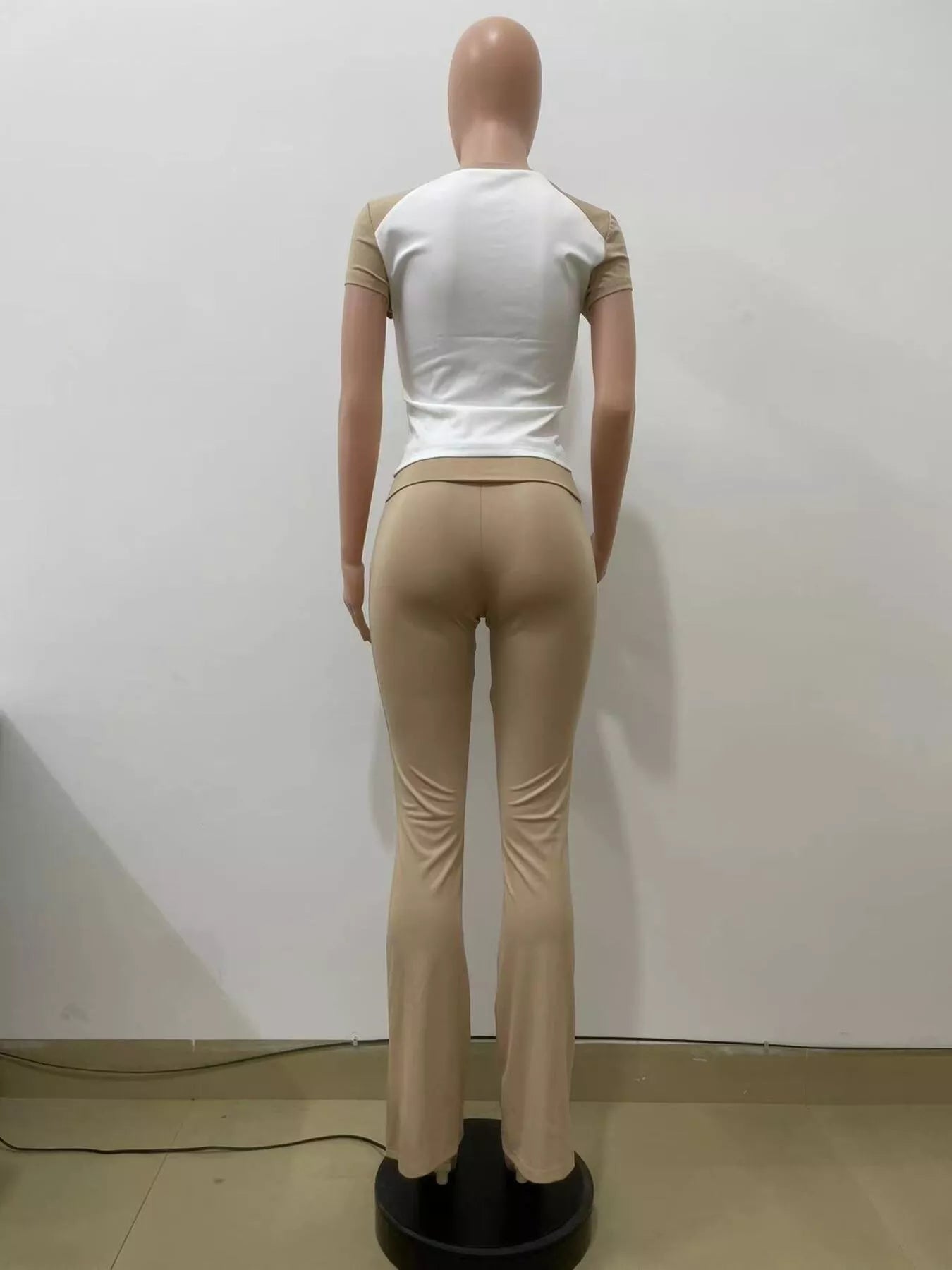 Contrast Short Sleeve Tee and Pants Set