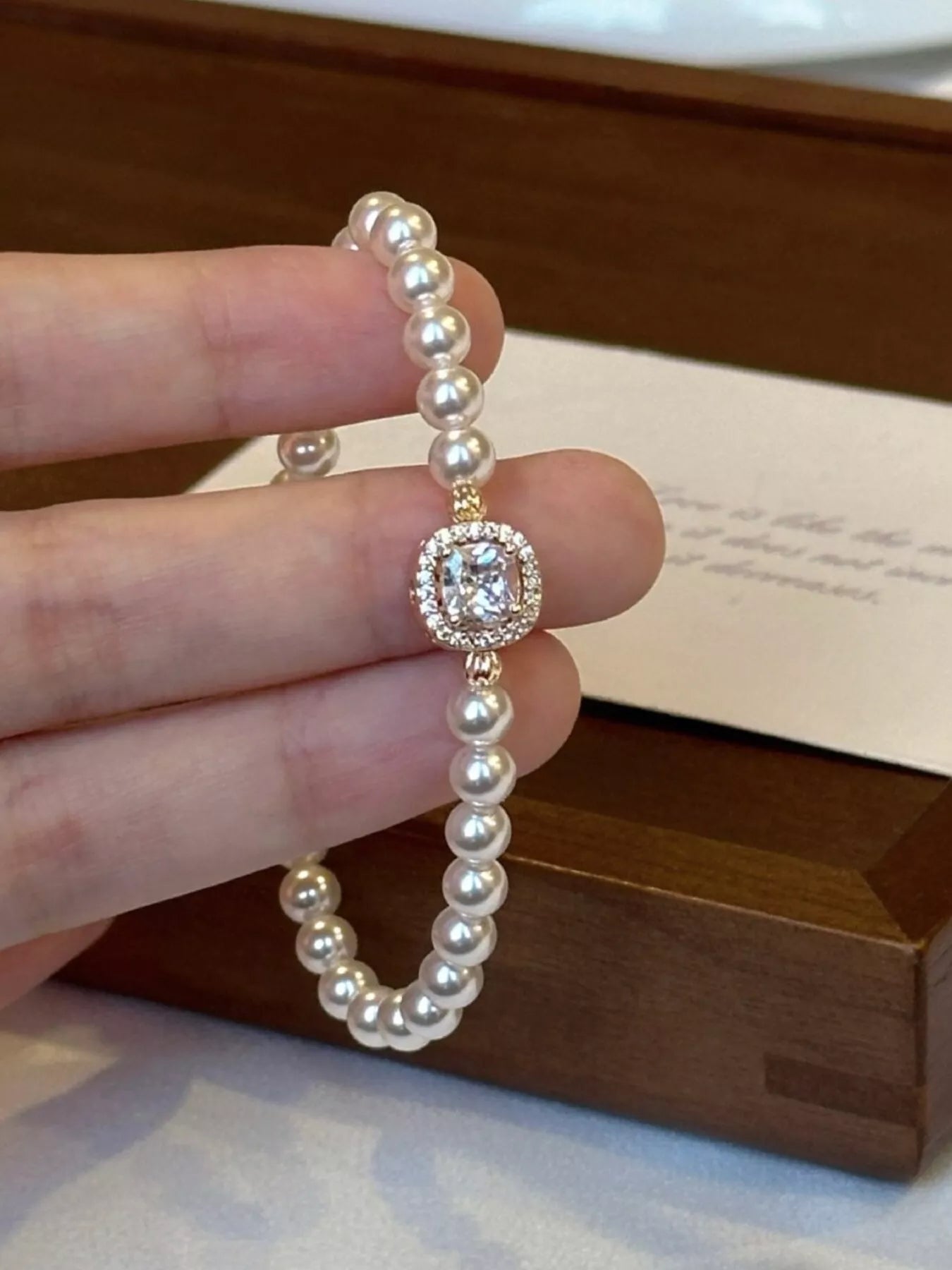 18K Gold-Plated Pearl Bracelet