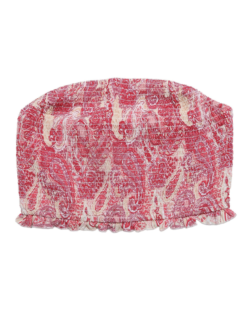Paisley Print Tube Top and Ruffle Mini Skirt Set