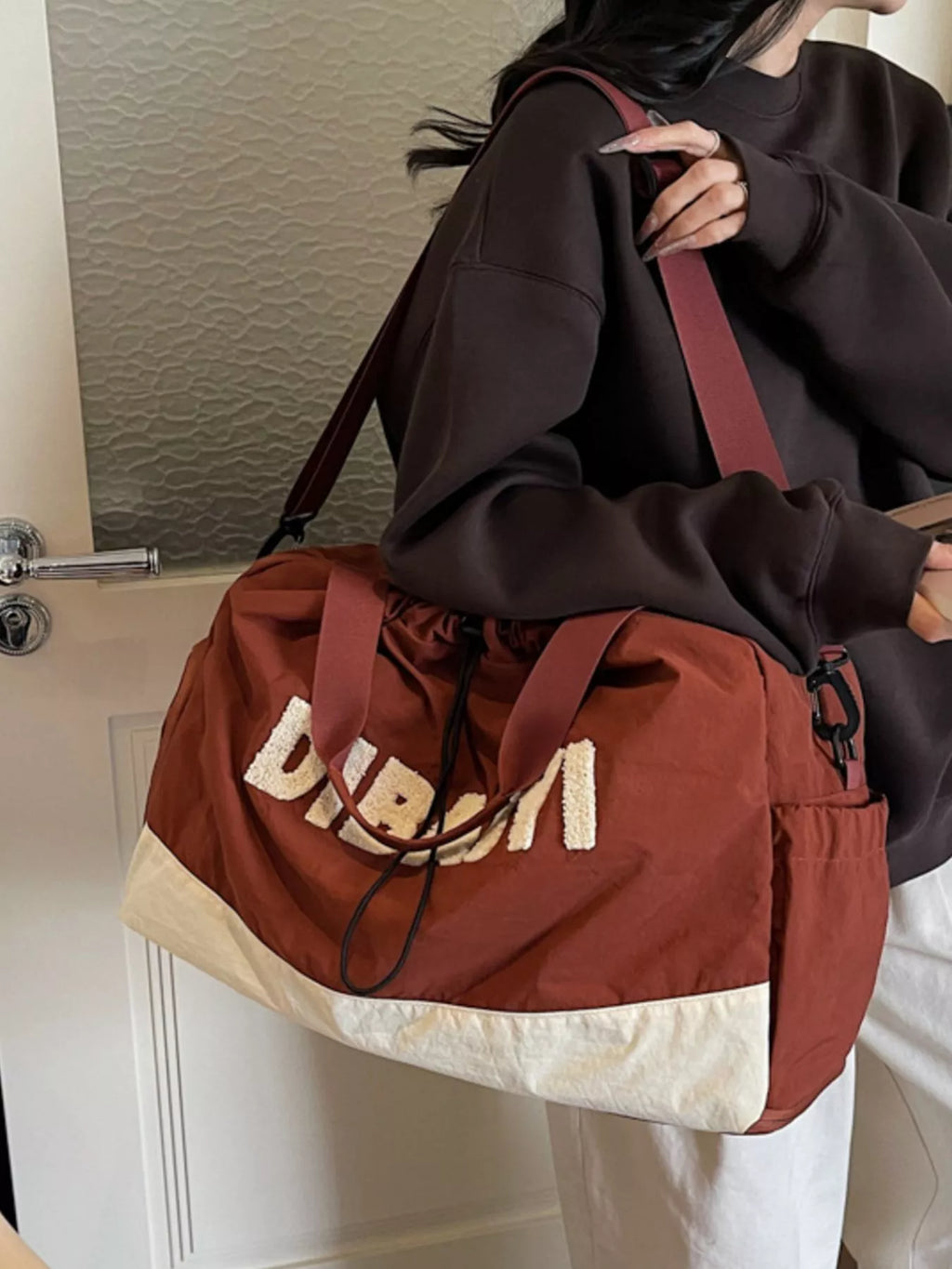 Color Block Large Capacity Travel Bag