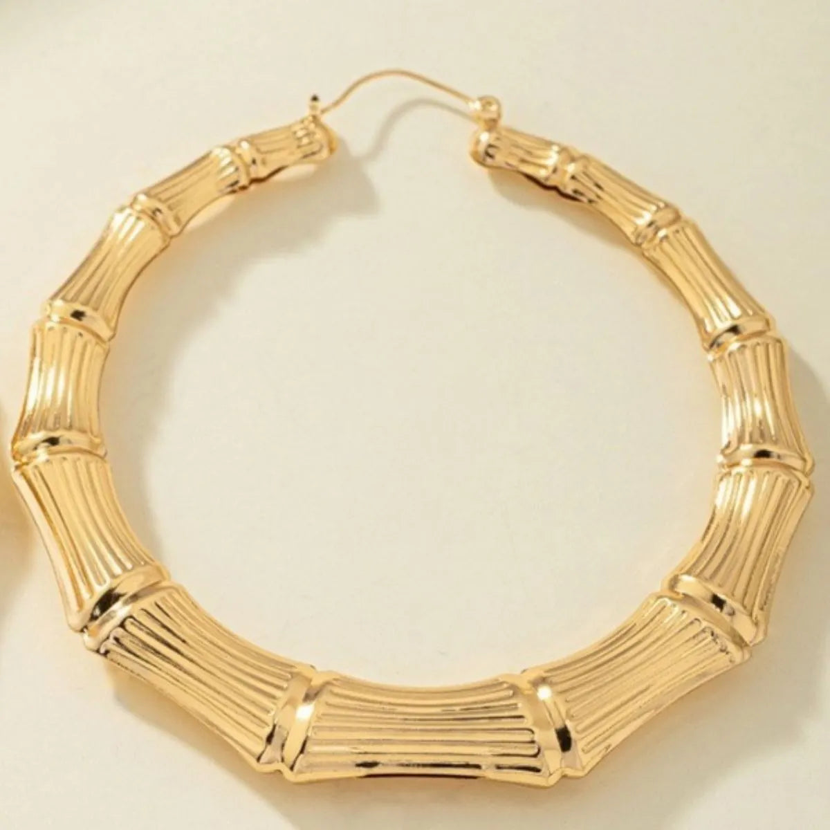 Stainless Steel Textured Hoop Earrings