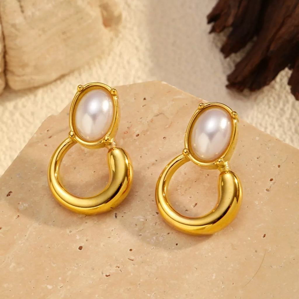 18K Gold-Plated Pearl Earrings