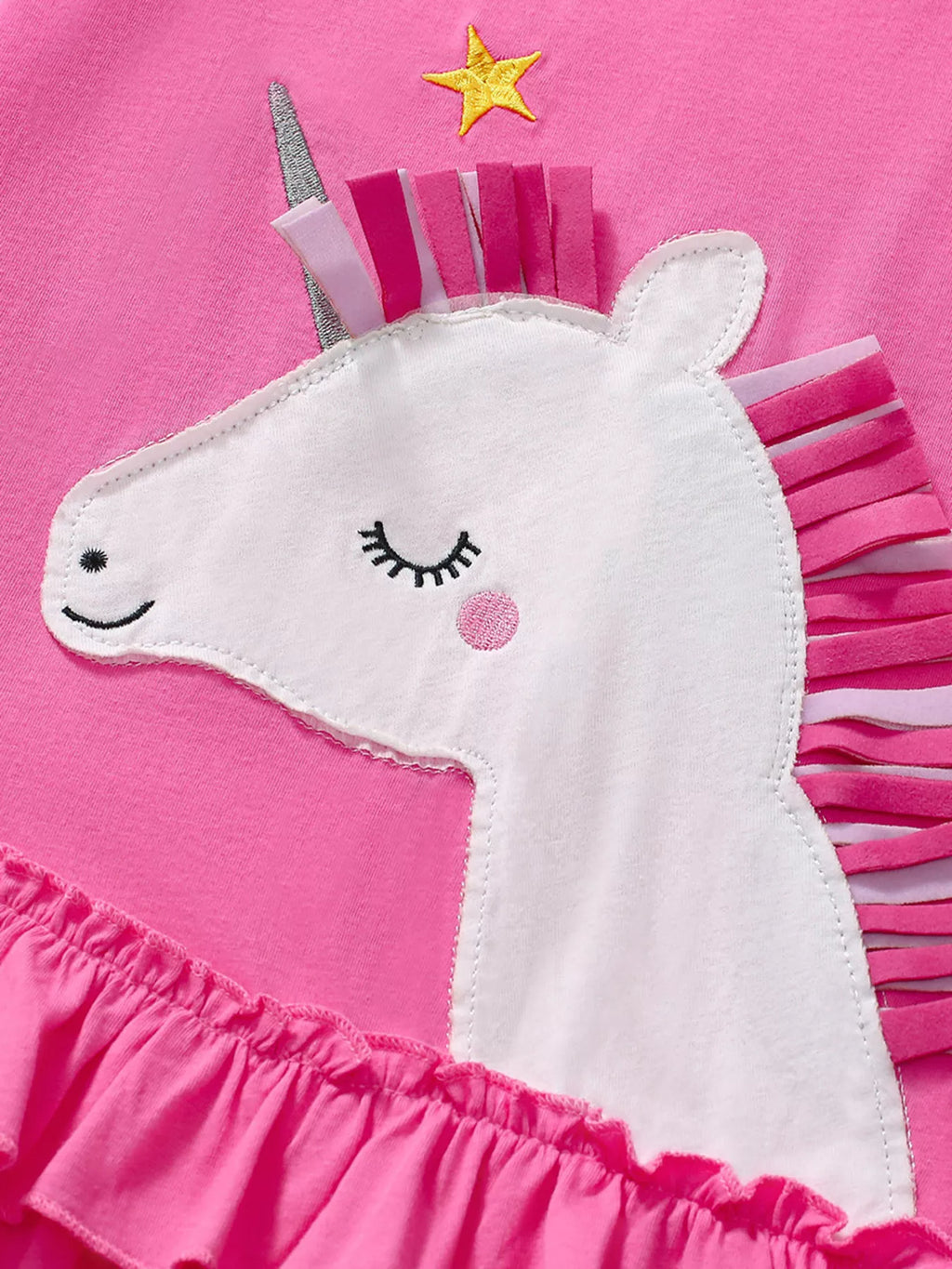 Children's Unicorn Ruffled Hem Dress