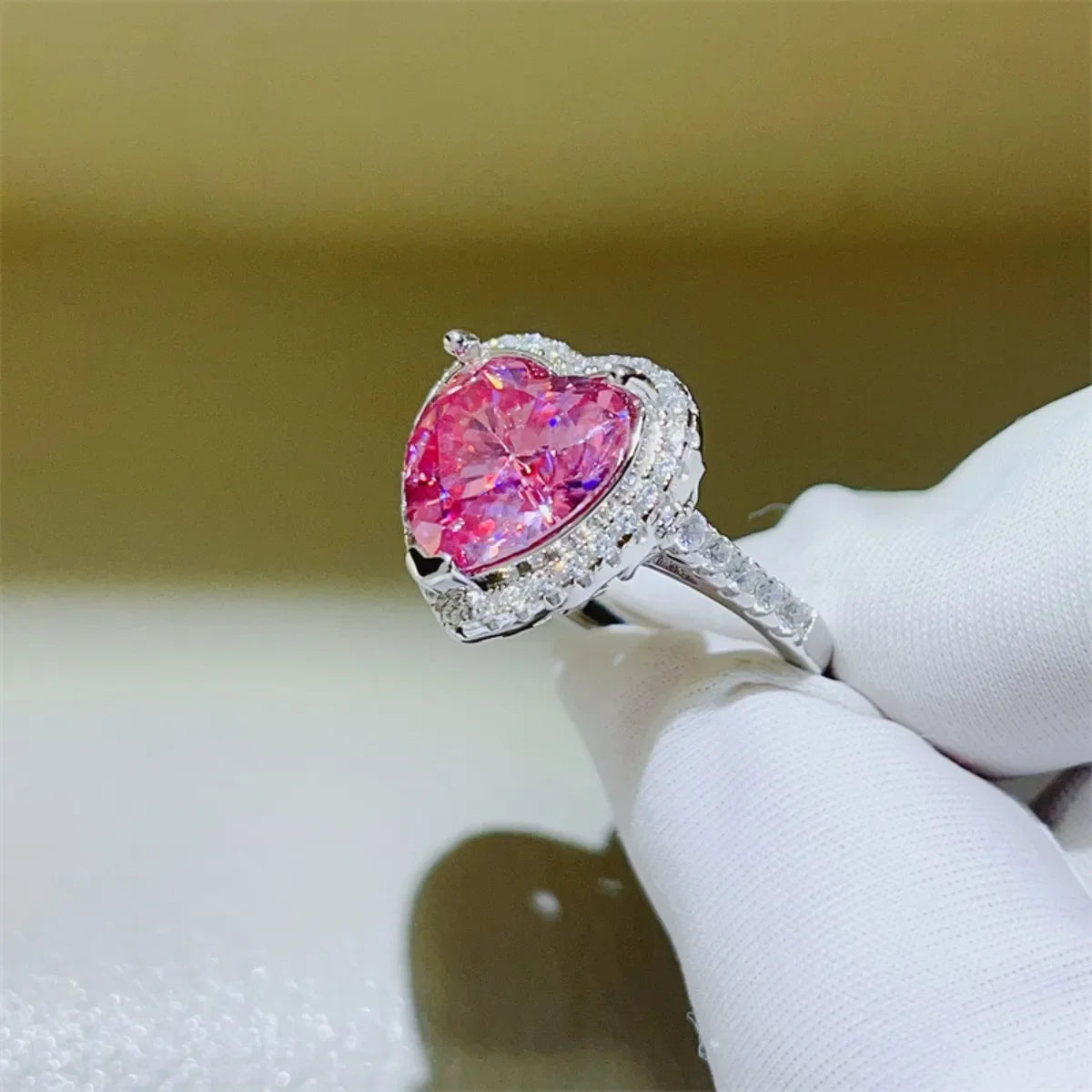 5 Carat Moissanite 925 Sterling Silver Heart Ring