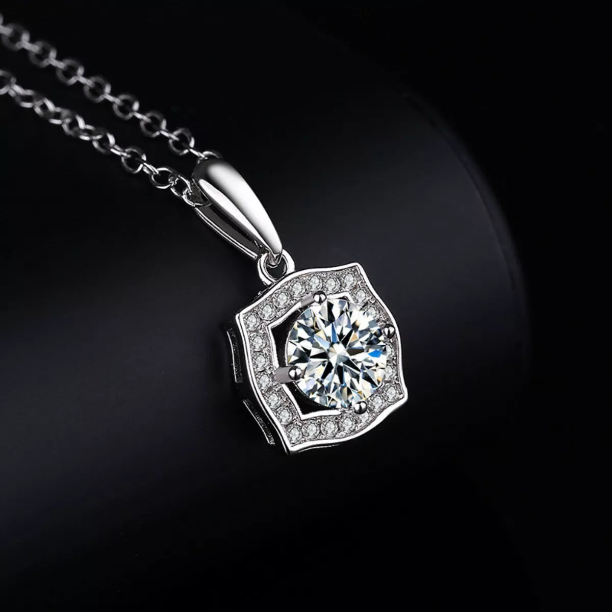 1 Carat Moissanite 925 Sterling Silver Necklace