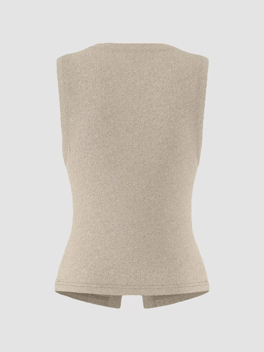 Ribbed Button-Front Sleeveless Tank