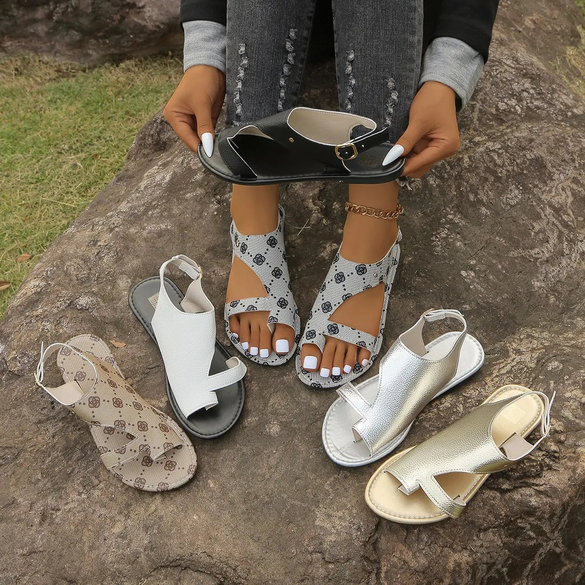 Toe Loop Flats Sandals