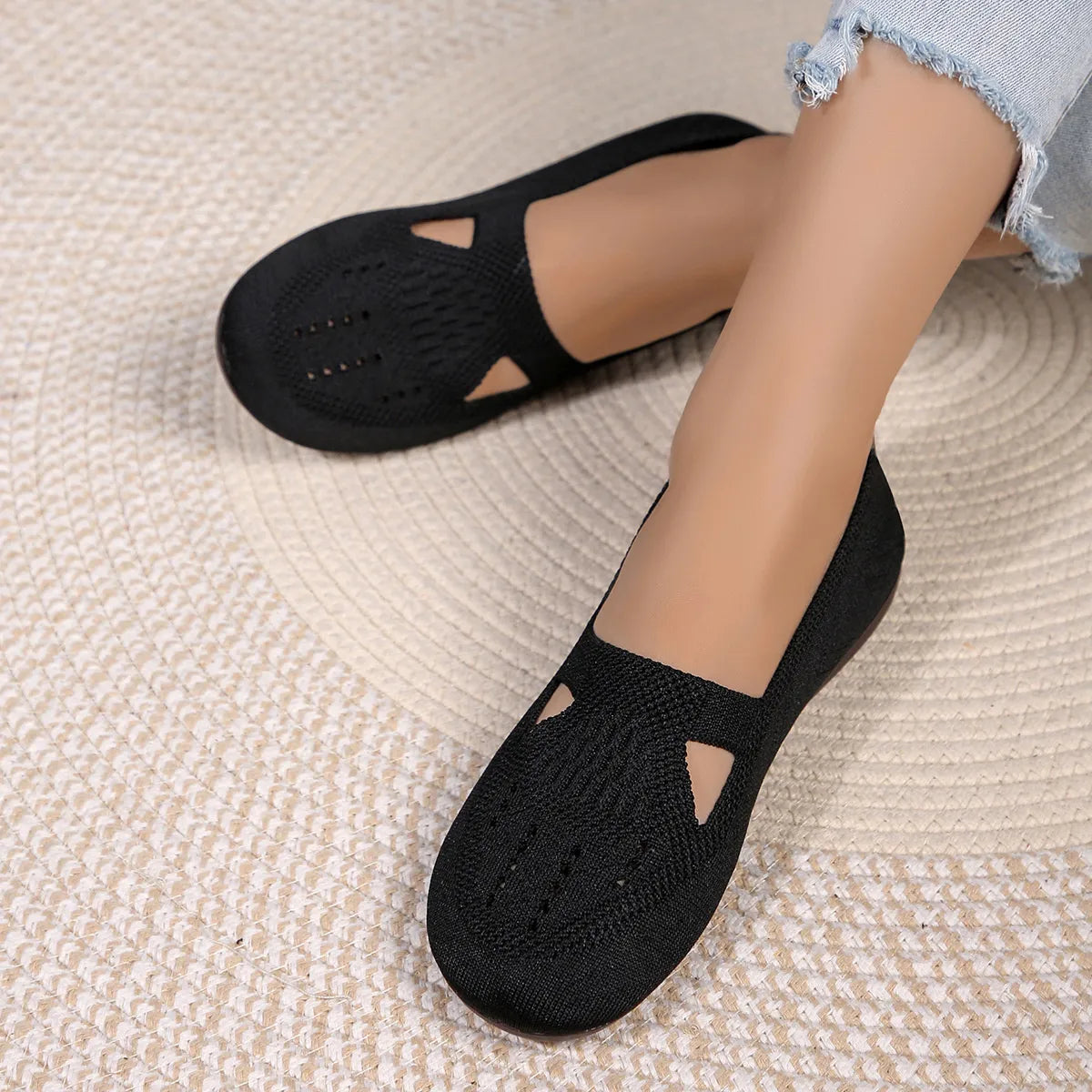 Cutout Mesh Slip Ons