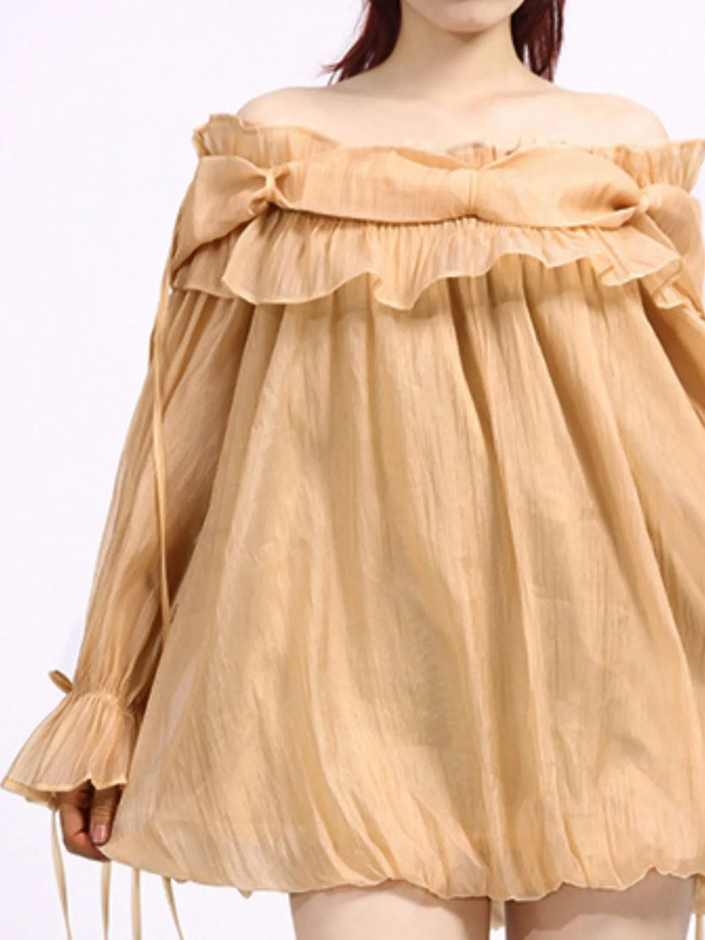 Ruffled Off-Shoulder Flounce Sleeve Blouse