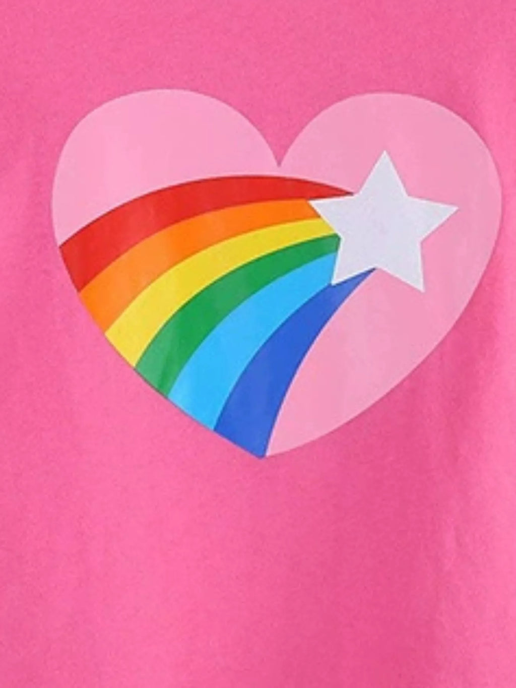 Children's Rainbow Heart Graphic Short Sleeve T-Shirt