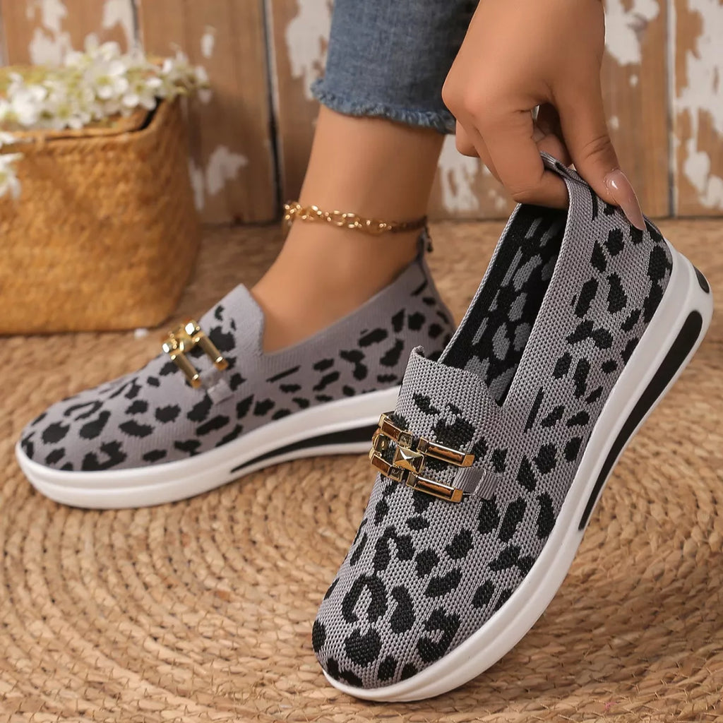 Leopard Round Toe Slip-Ons