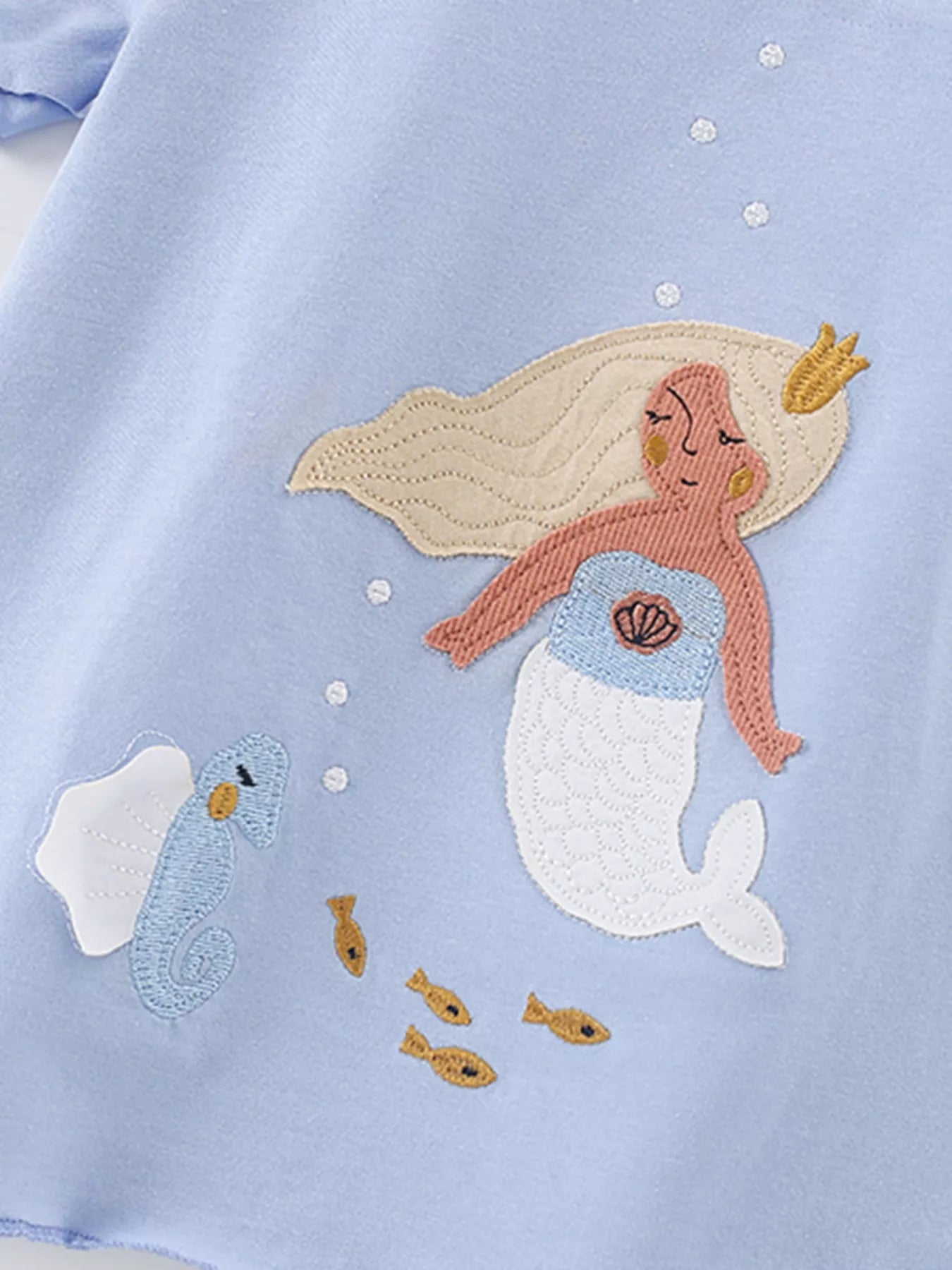 Children's Mermaid Round Neck Tee and Shorts Set