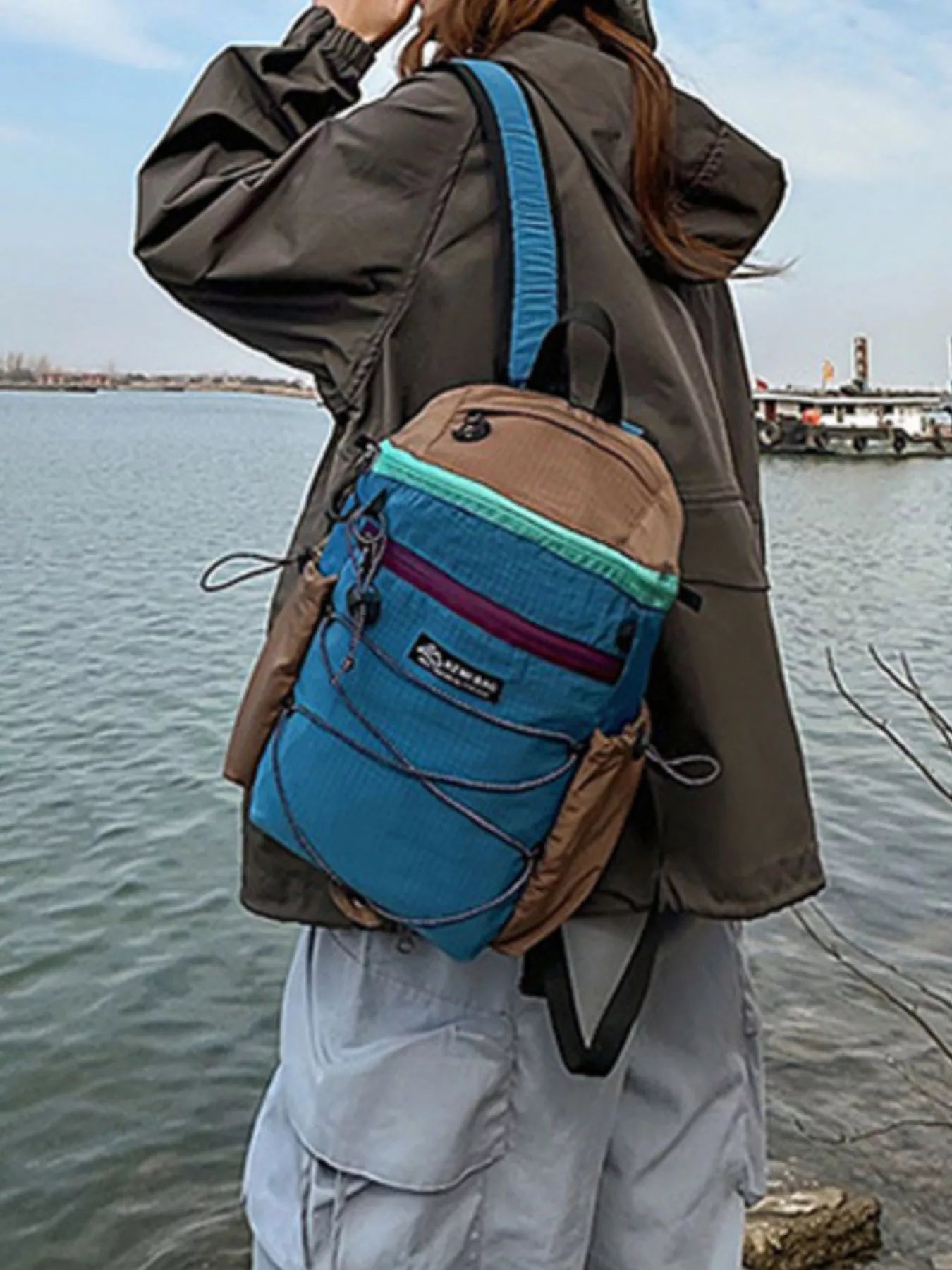 Lightweight Contrast Backpack Bag