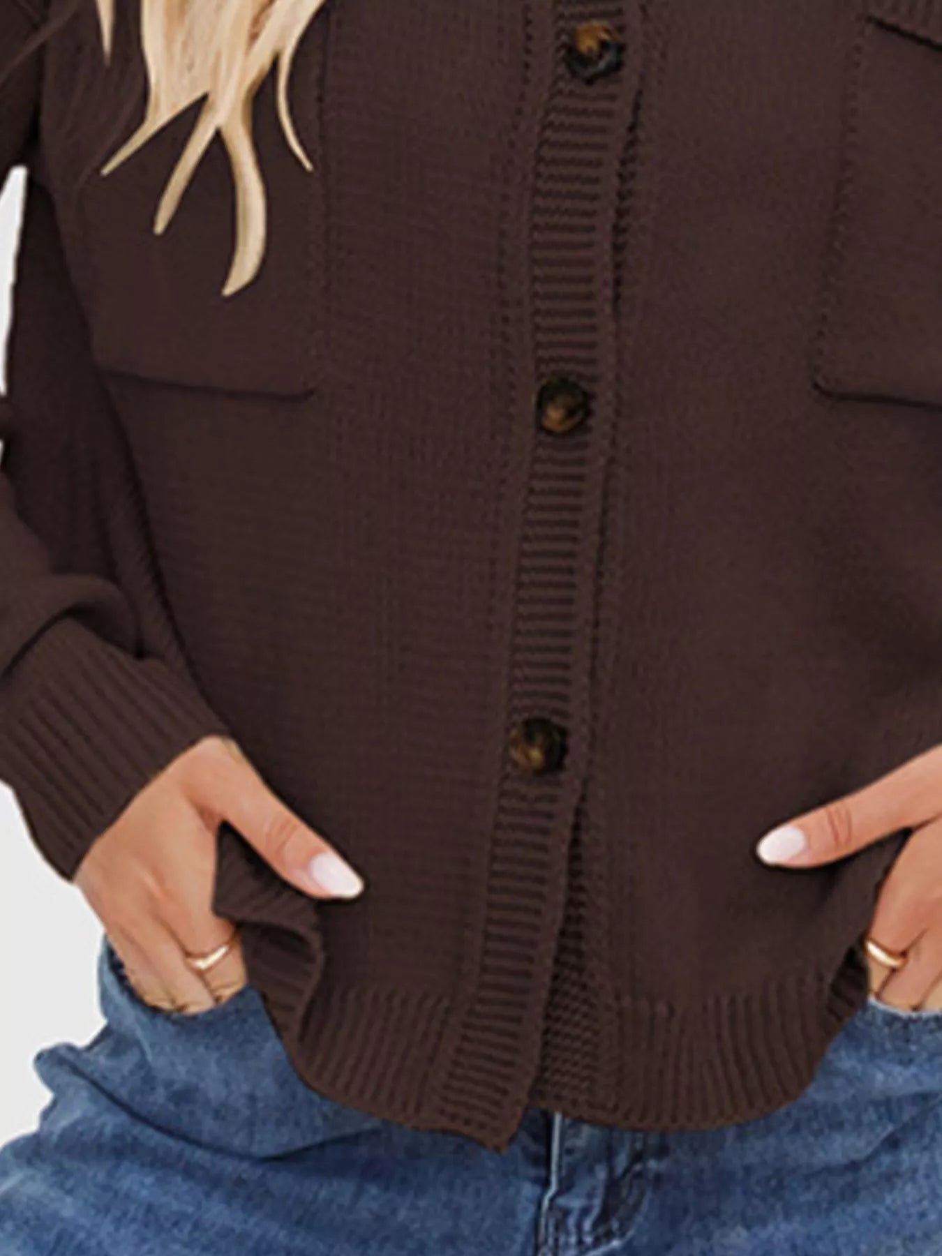 Casual Knit Button-Down Cardigan