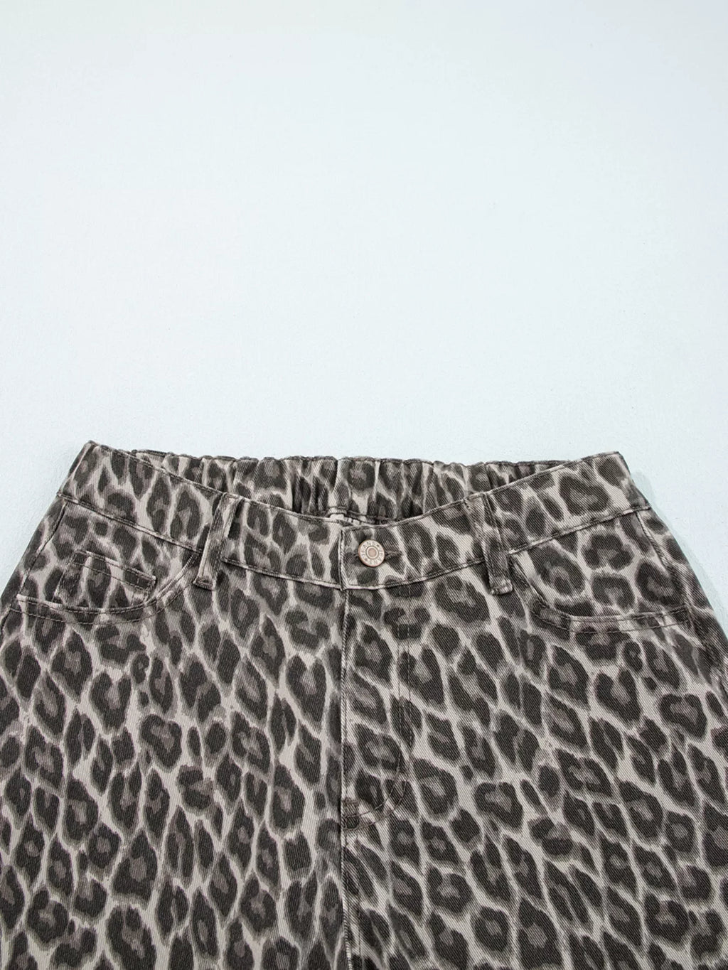 Leopard Straight Loose Leg Jeans