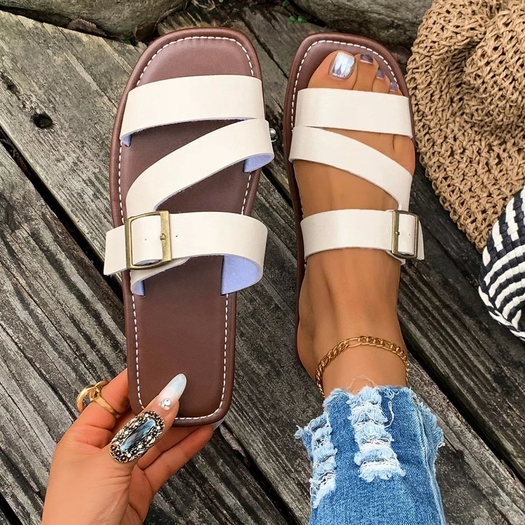 Open Toe Buckle Sandals