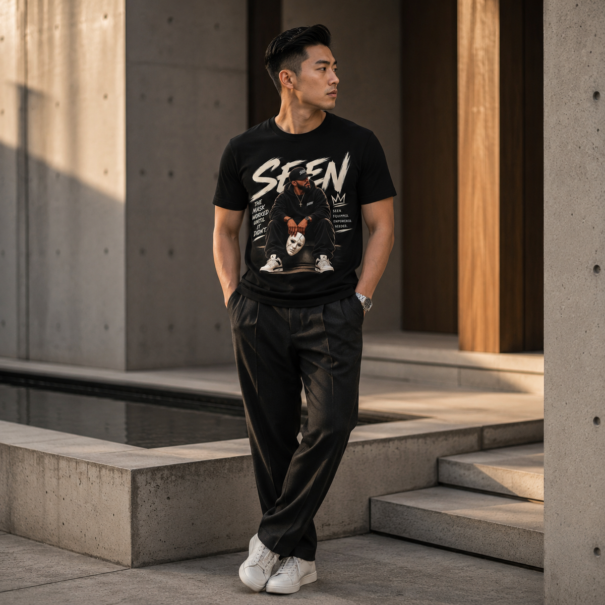 SEEN. Streetwear Tee — The Mask Is Off