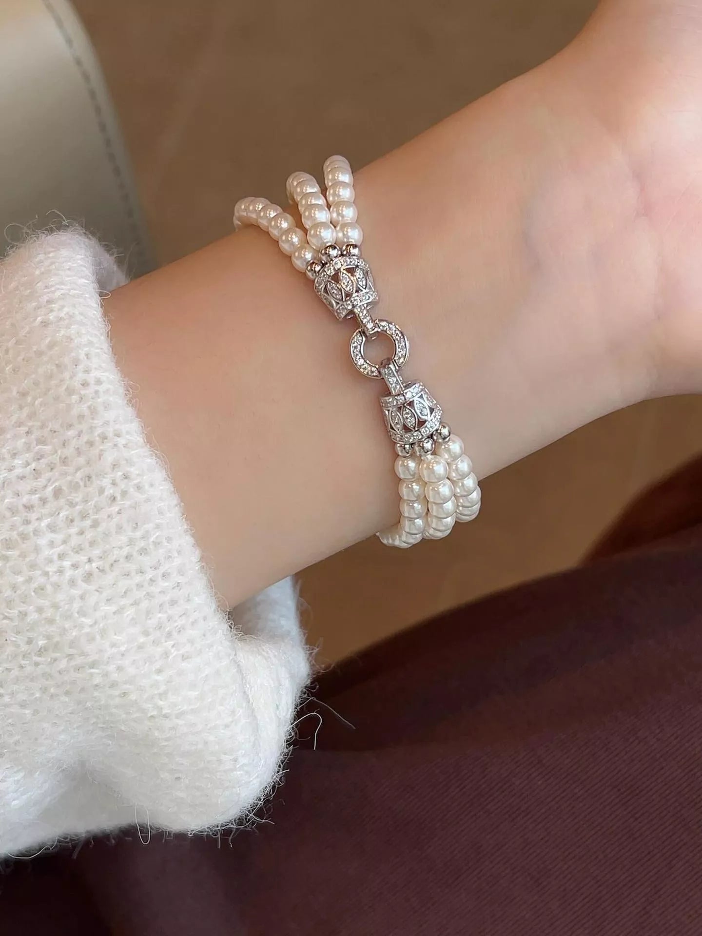 Three Layers Pearl Bracelet