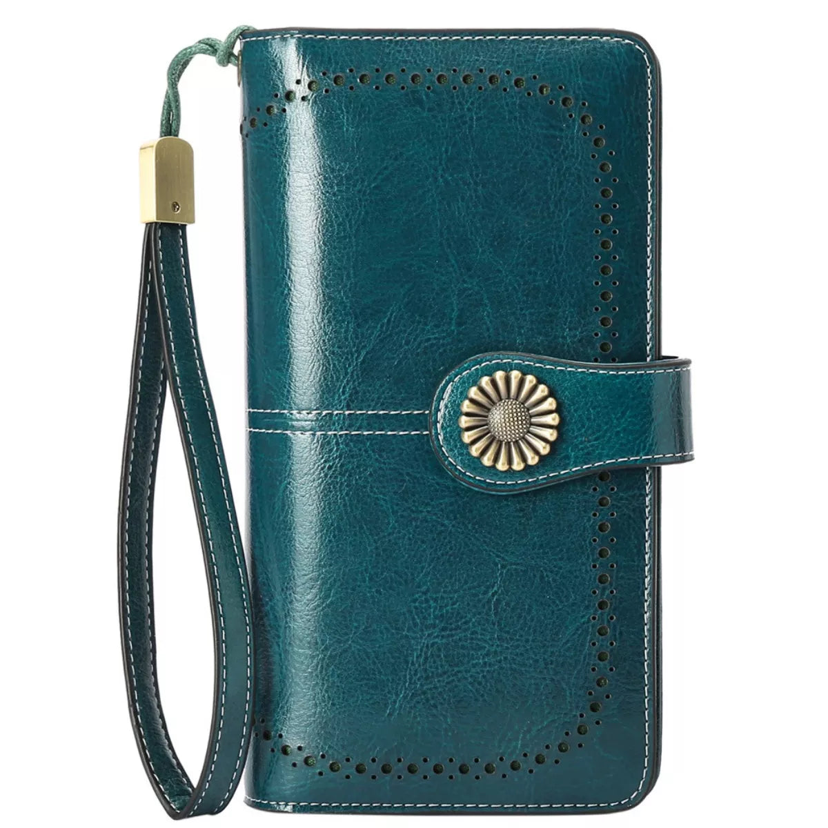 Vintage Style Leather Long Wallet
