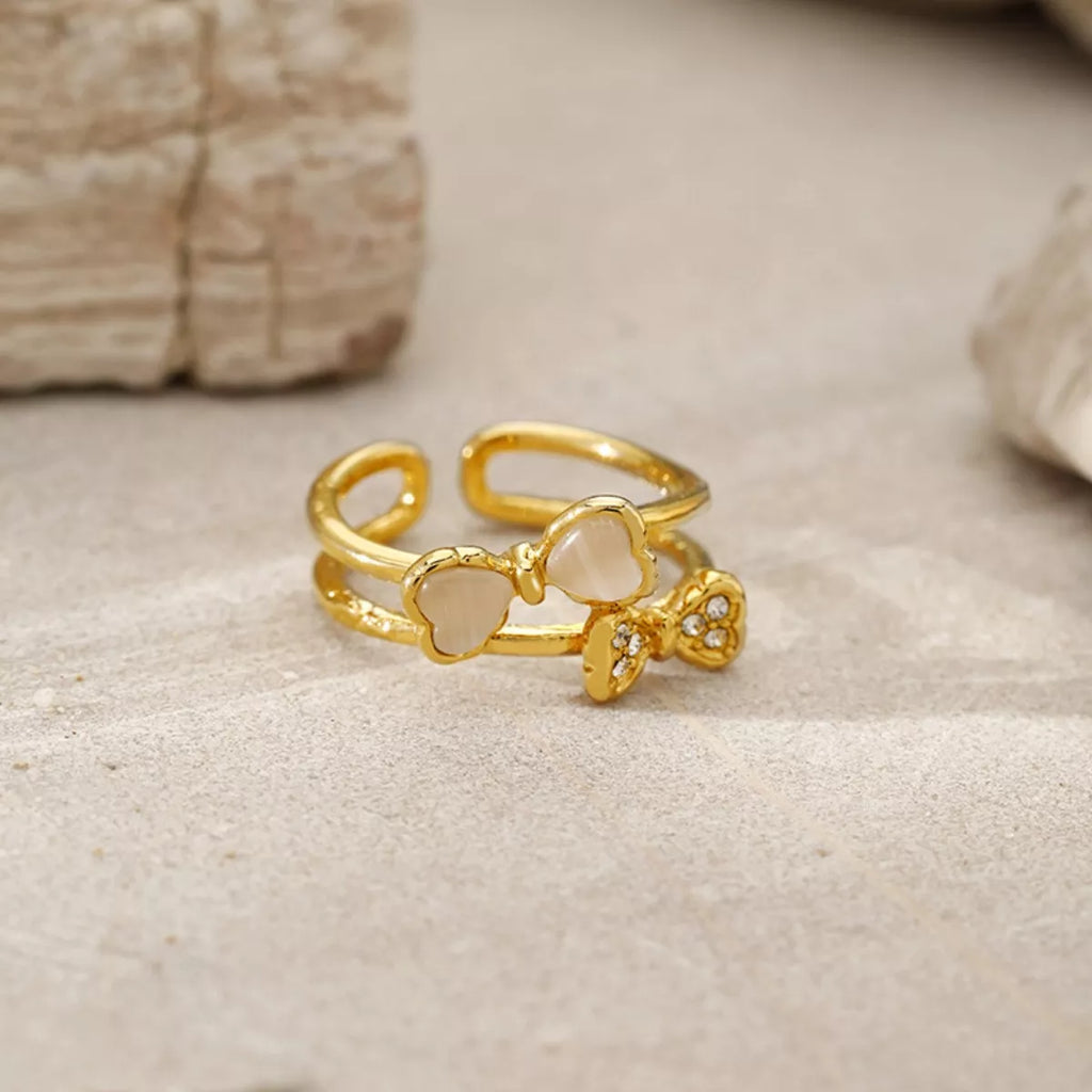 18K Gold-Plated Bow Open Ring