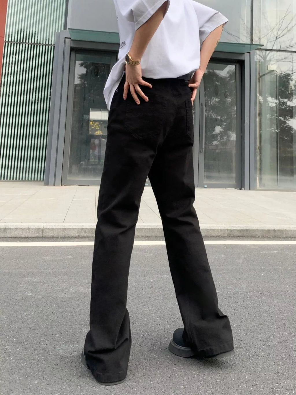 Men's High-Waisted Flare Leg Pants