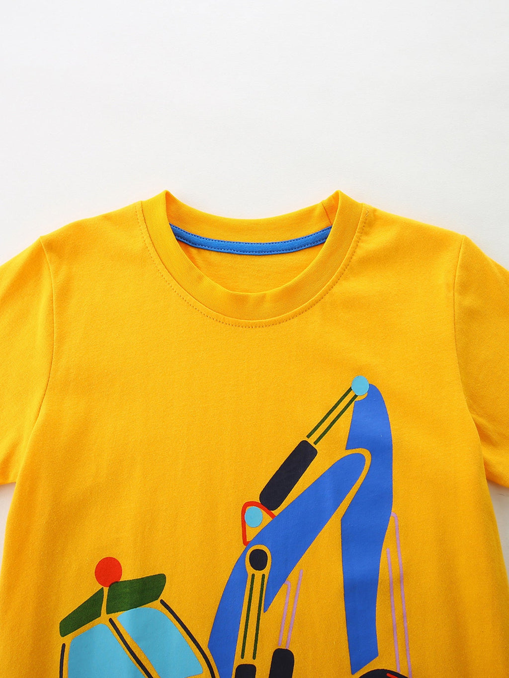Children's Cartoon Vehicle Graphic Crew Neck T-Shirt Set