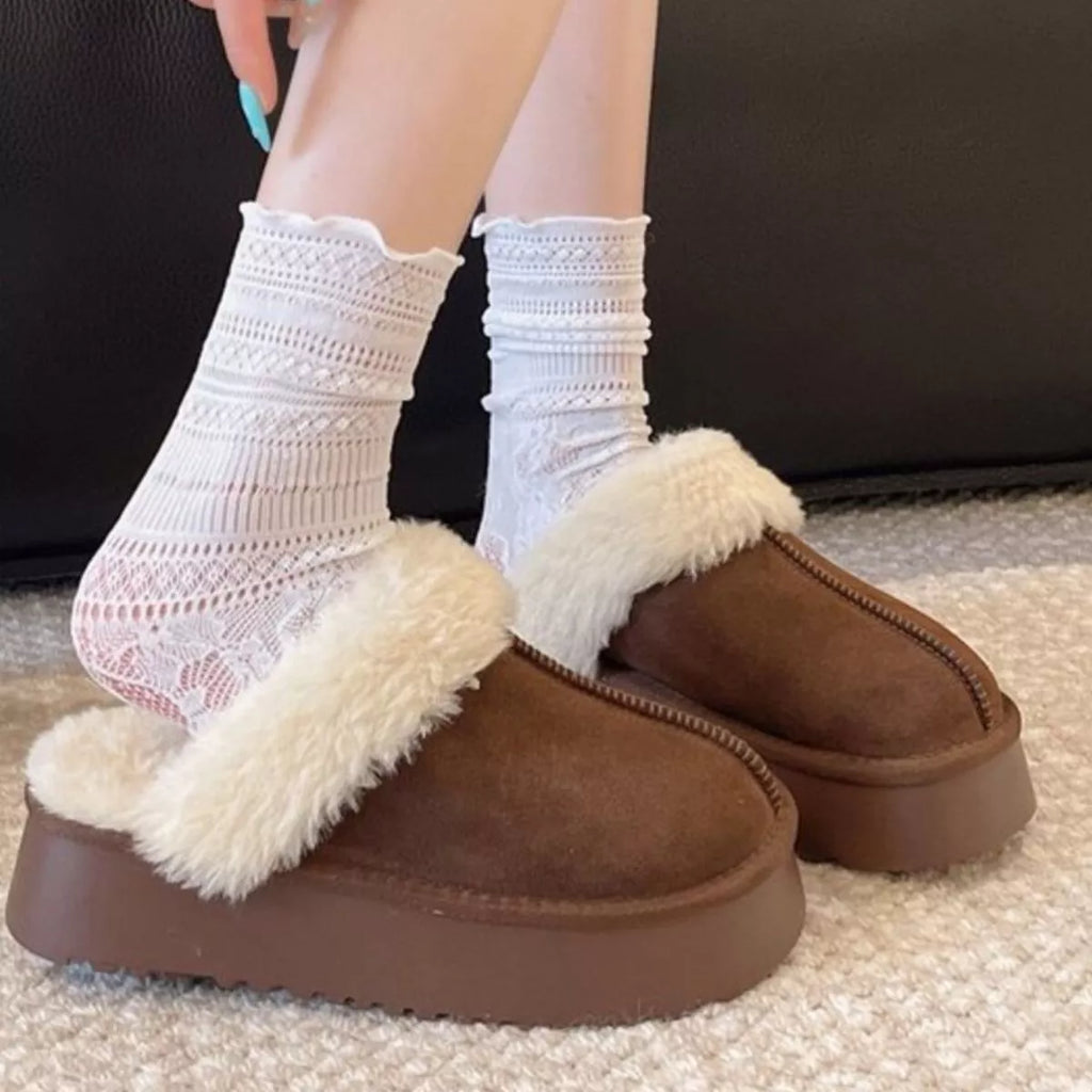 Round Toe Platform Slippers