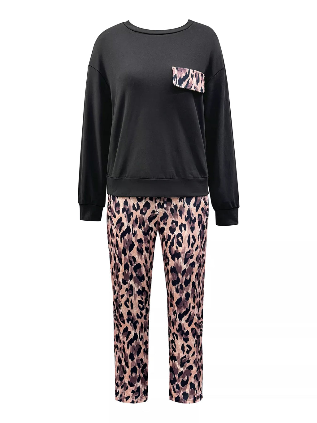 Leopard Print Top and Pants Set