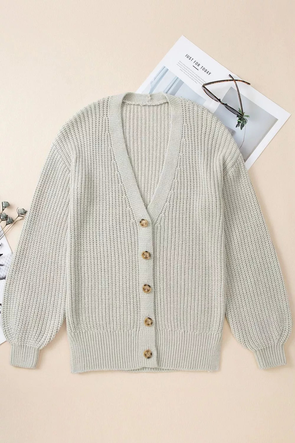 Chunky Knit Button-Down Cardigan