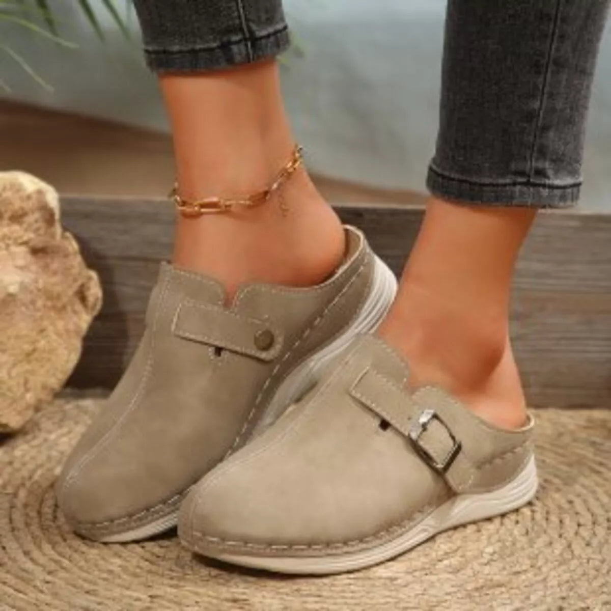 Buckle Accent Slip-Ons