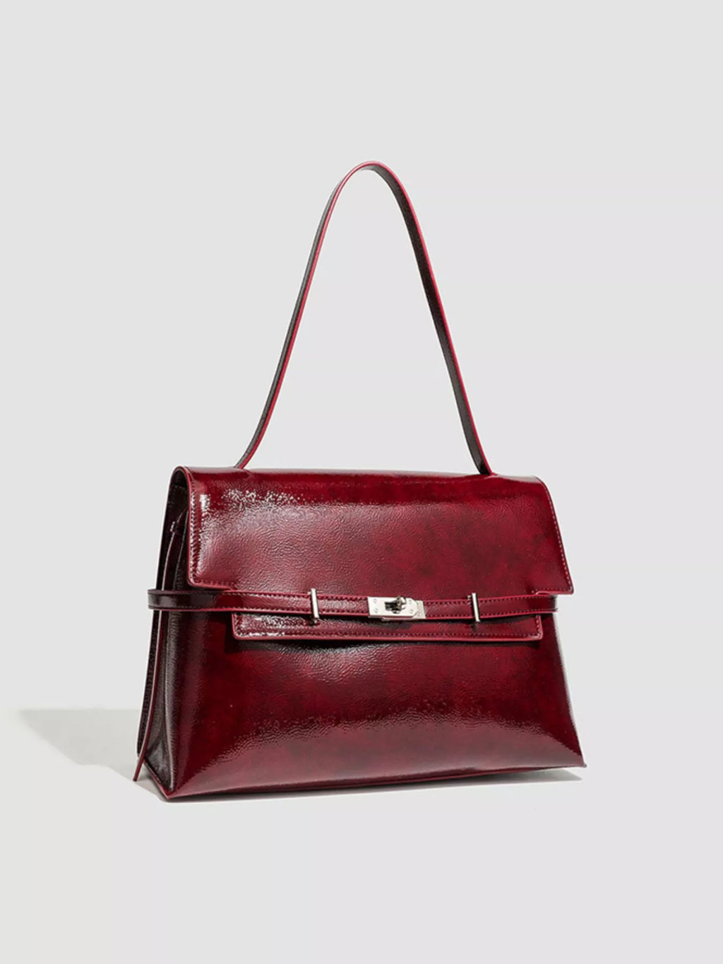 Buckle Leather Shoulder Bag