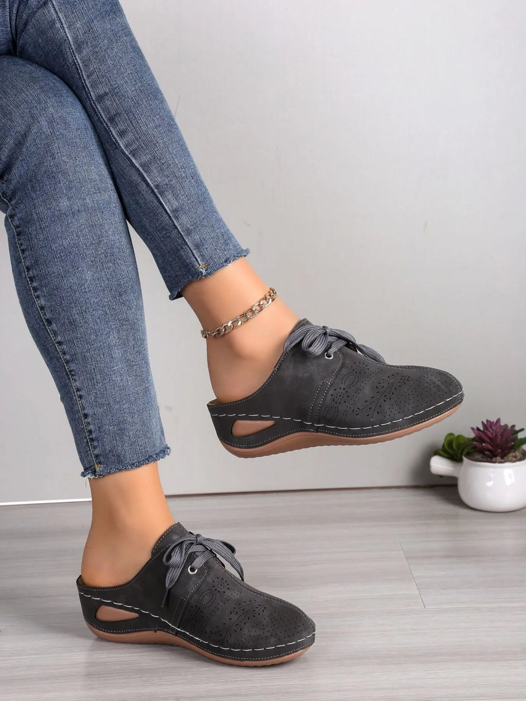 Breathable Lace-Up Slip-Ons