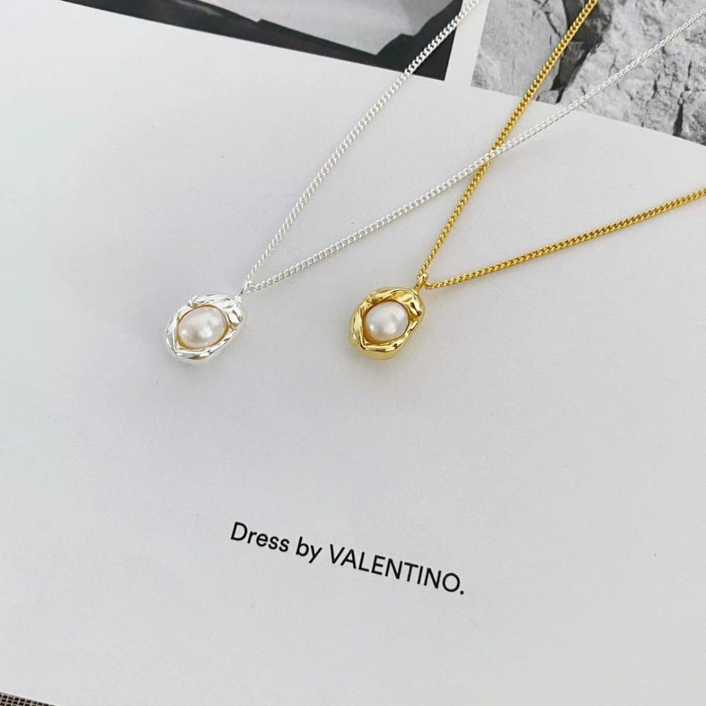 925 Sterling Silver Pearl Pendant Necklace