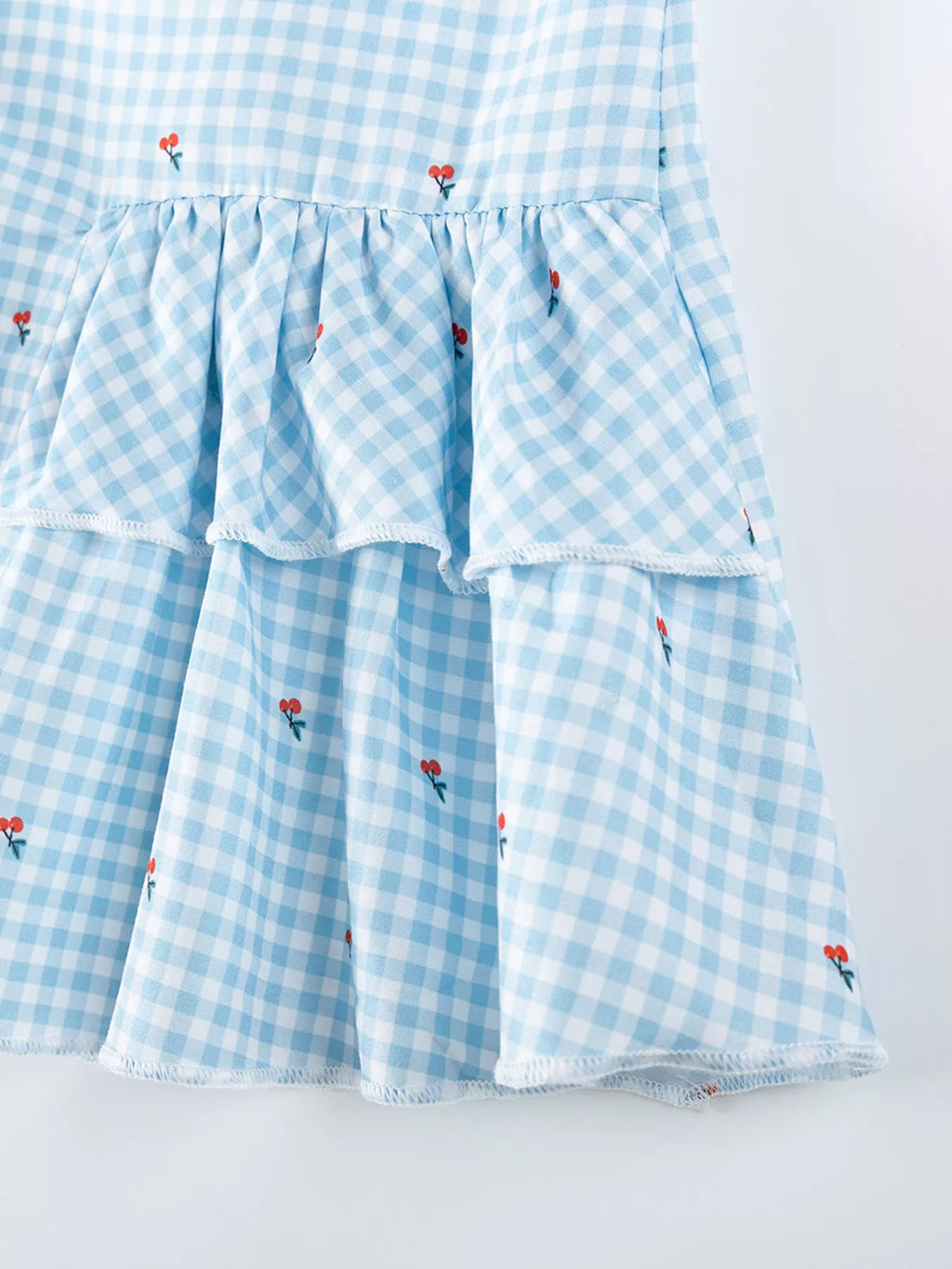 Children's Gingham Ruffle Sleeveless Dress
