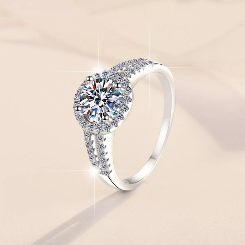 1 Carat 925 Sterling Silver Moissanite Ring
