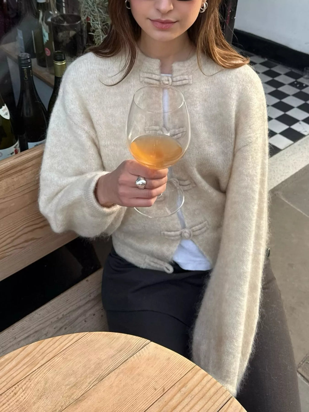 Button Up Dropped Shoulder Cardigan