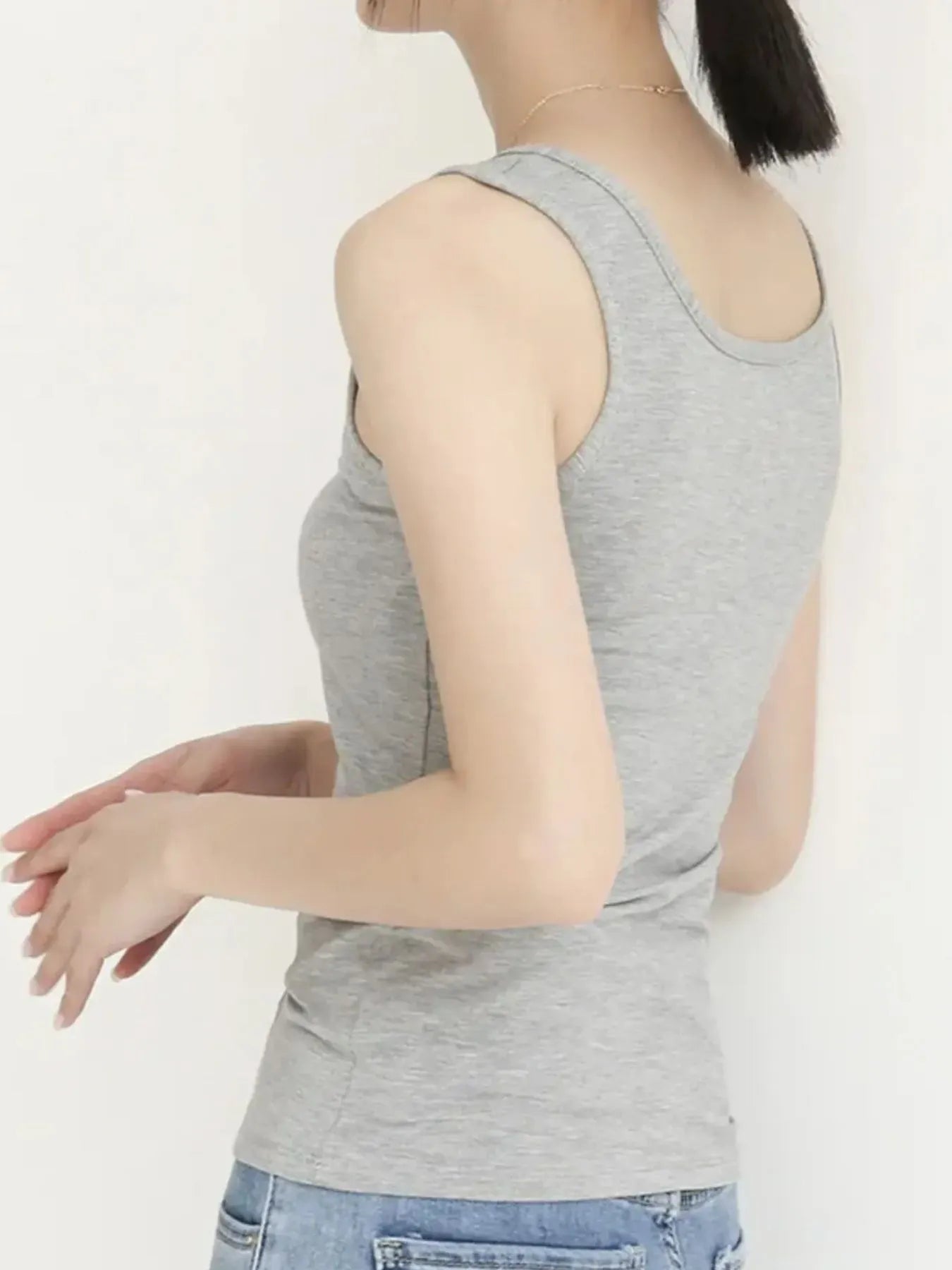 Scoop Neck Wide Strap Tank