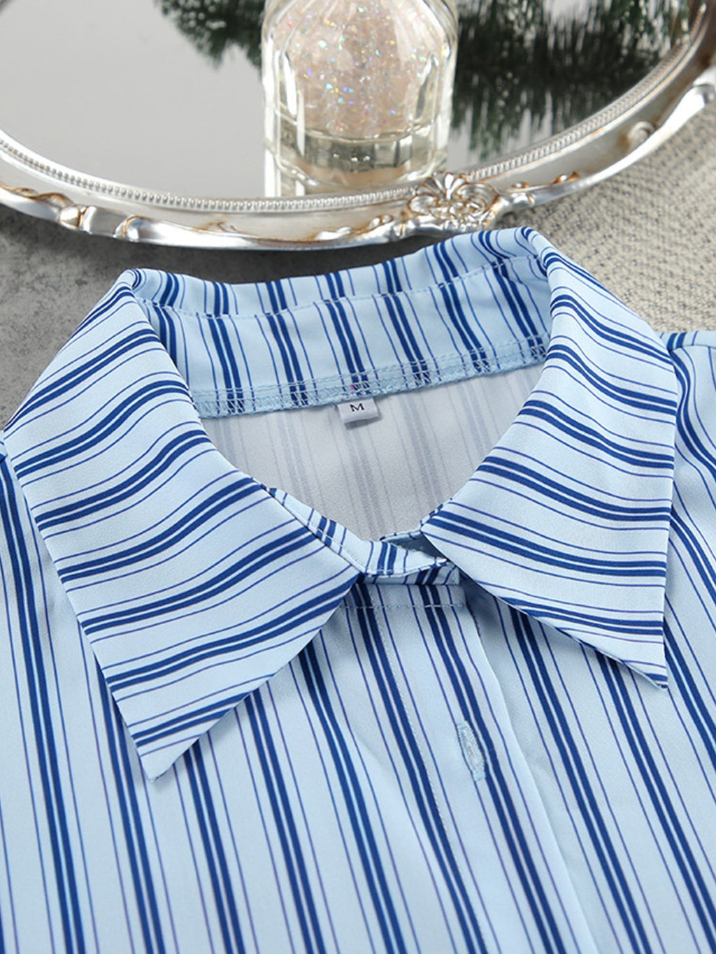 Striped Cami & Shirt and Pants Lounge Set