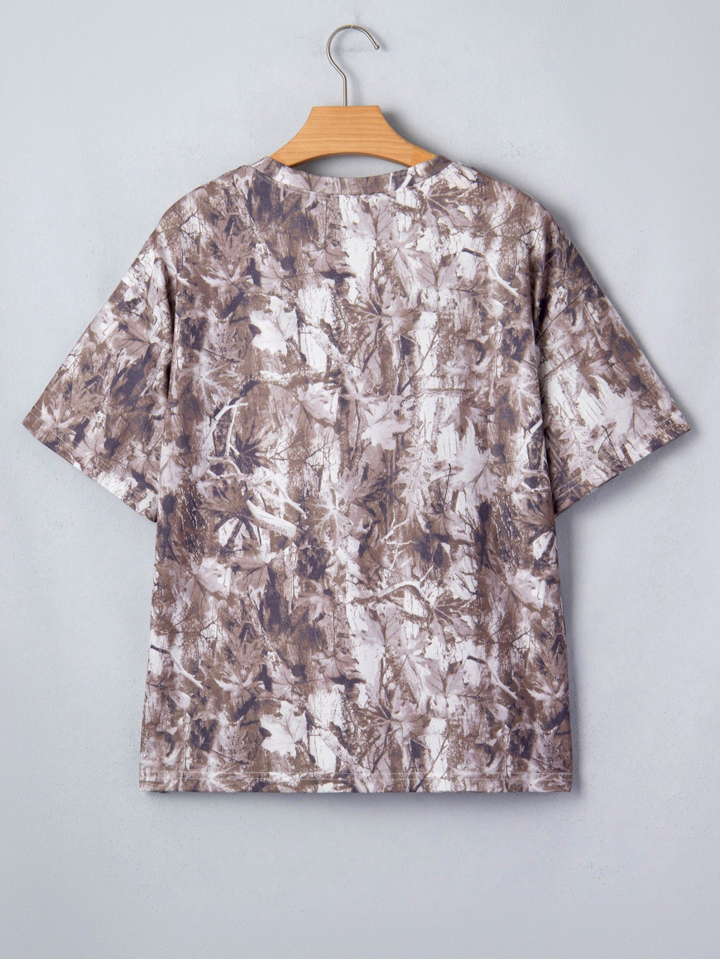 Camouflage Woodland Print Drop Shoulder Tunic Tee