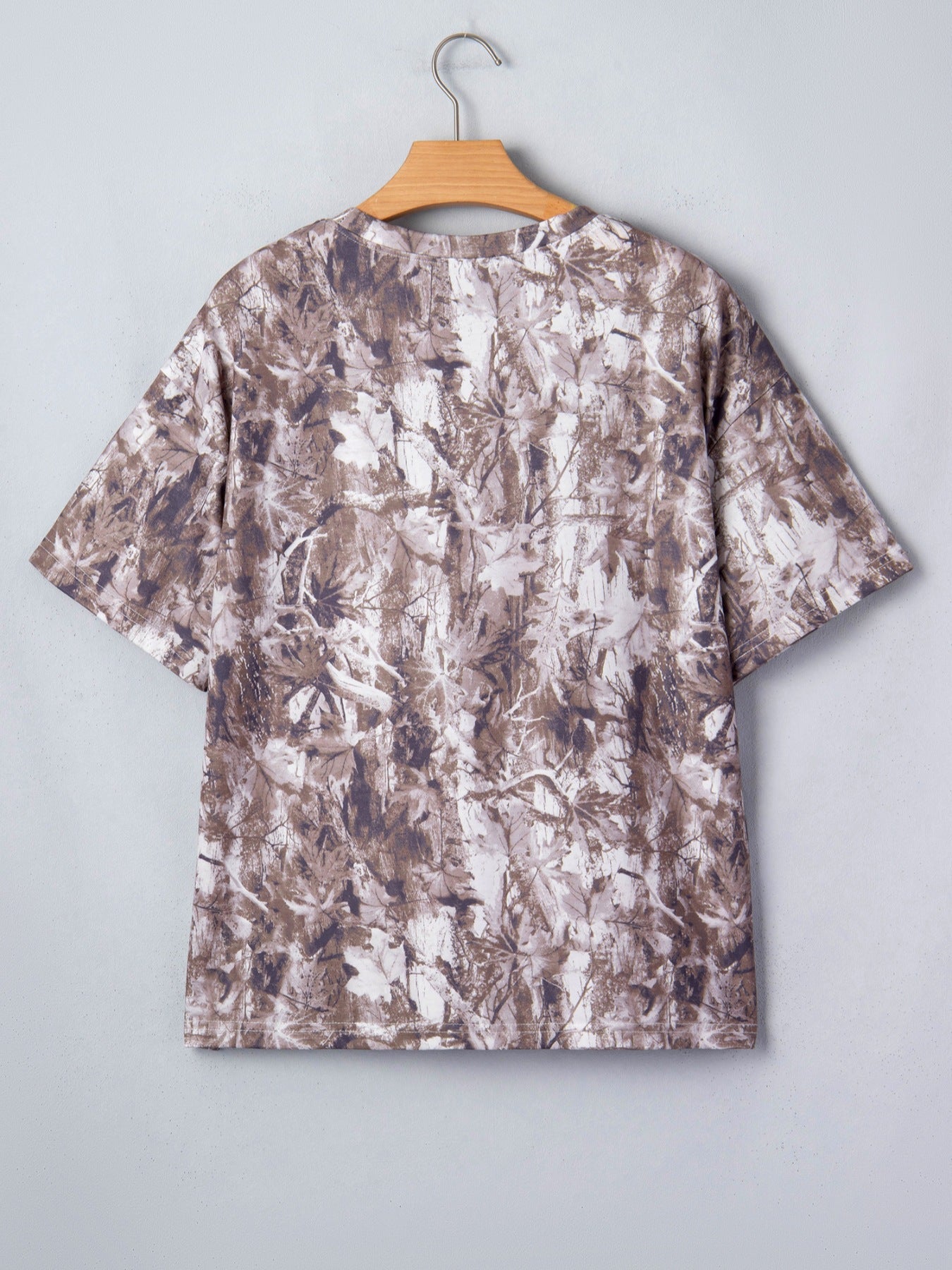 Camouflage Woodland Print Drop Shoulder Tunic Tee