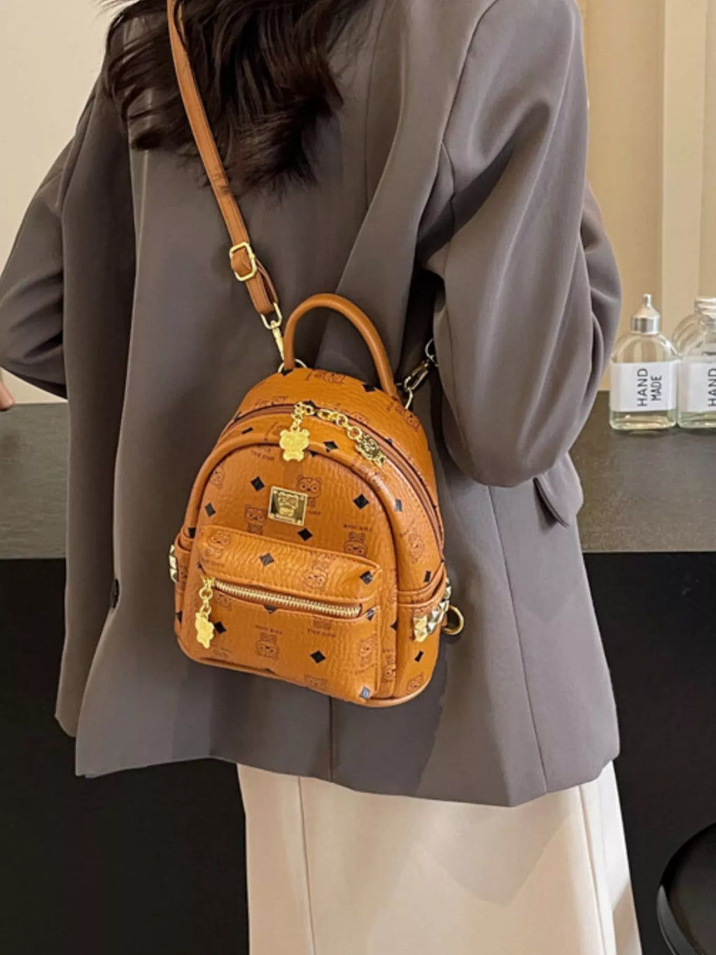 Patterned Mini Backpack Bag