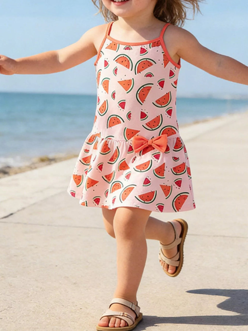 Children's Watermelon Print Sleeveless Sundress