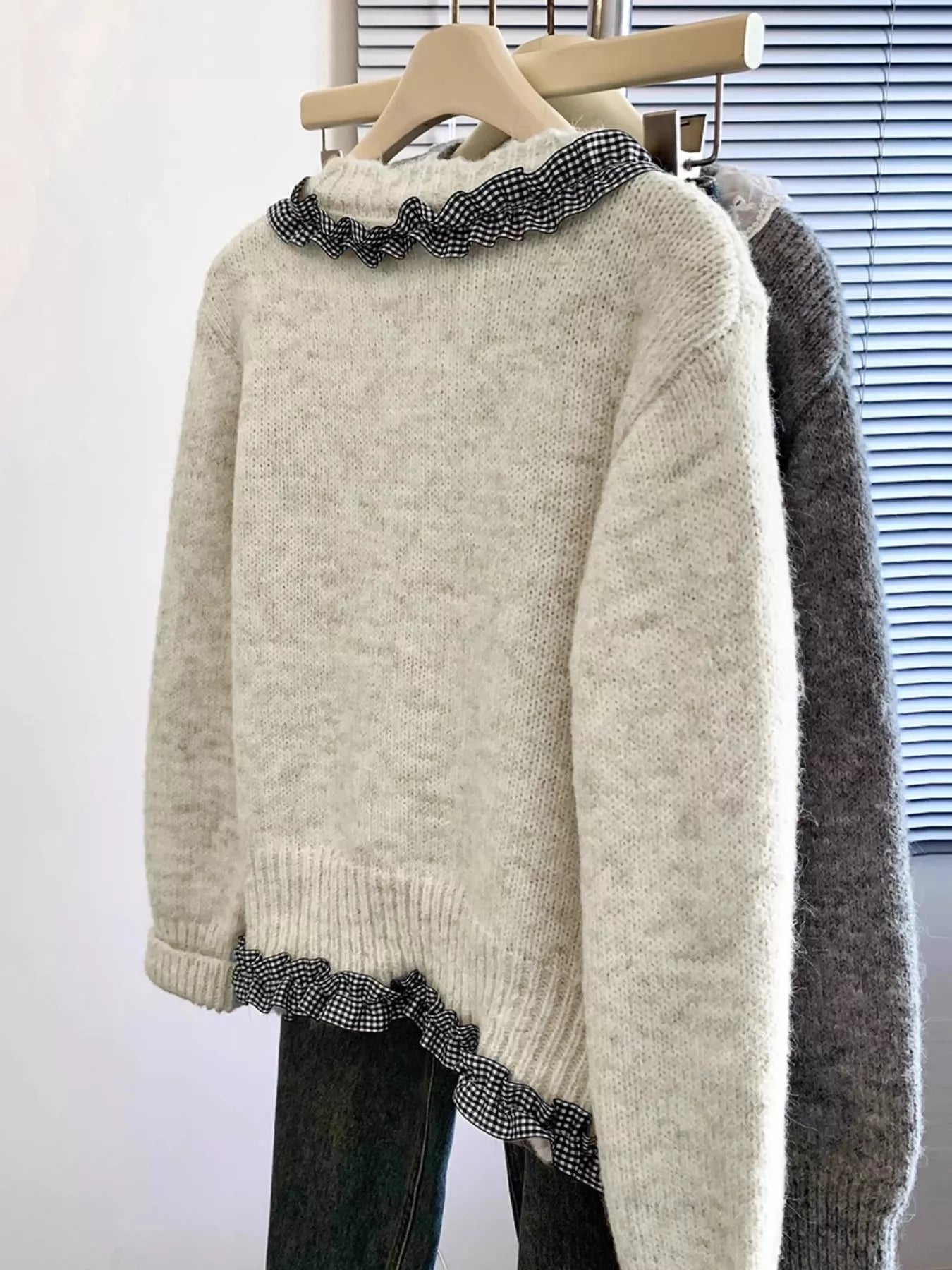 Ruffle Trim Button Up Cardigan