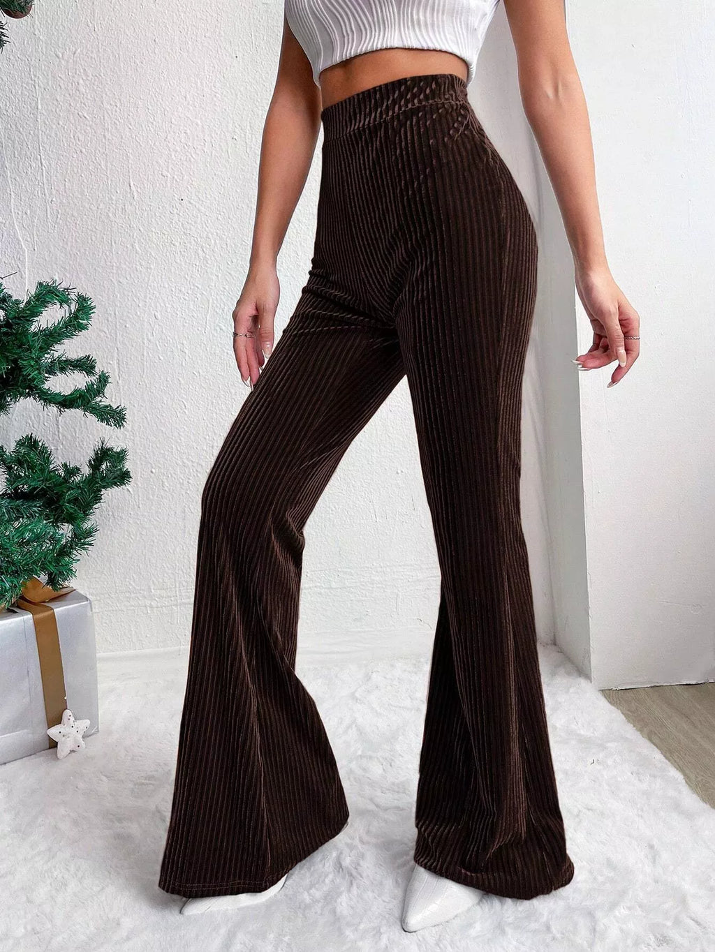 Corduroy High Waist Flare Pants