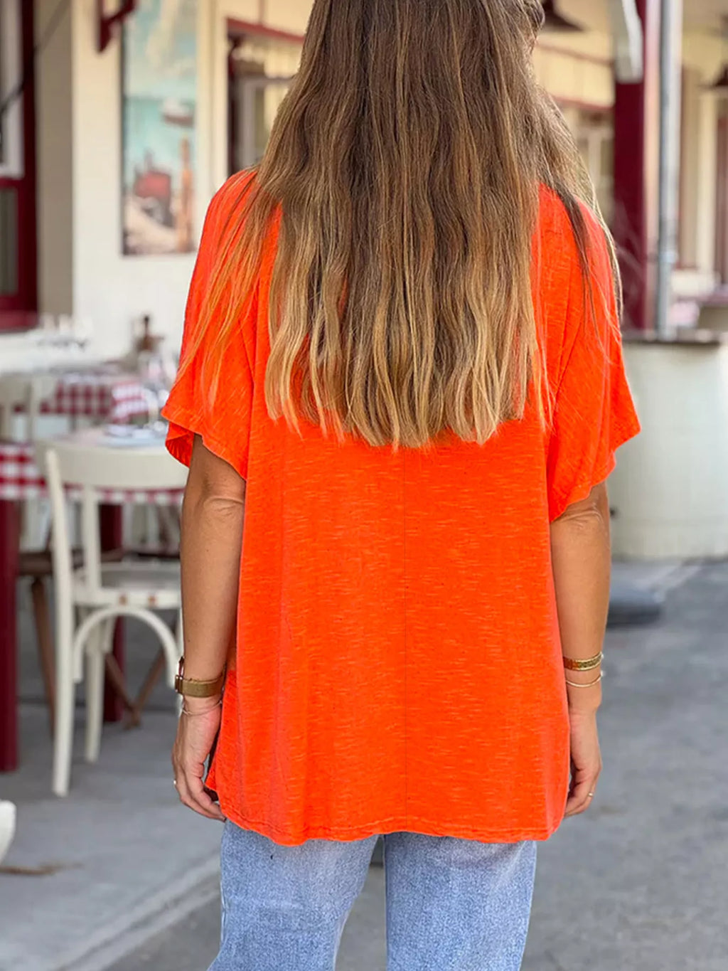 Casual V-Neck Relaxed Fit T-Shirt