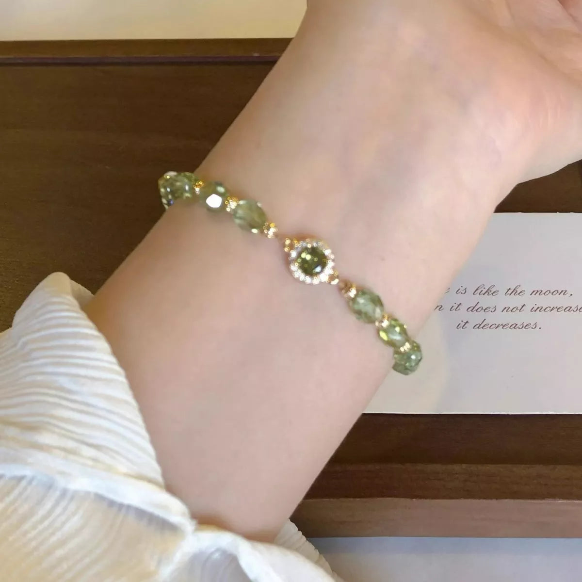 18K Gold-Plated Zircon Bead Bracelet