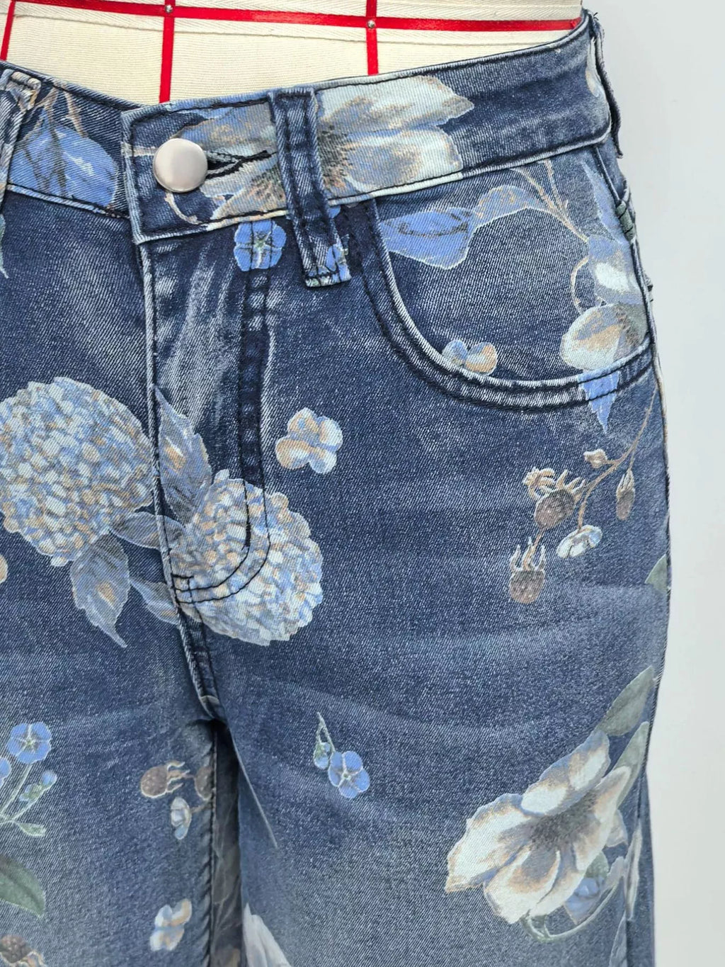 Floral Print Denim Shorts