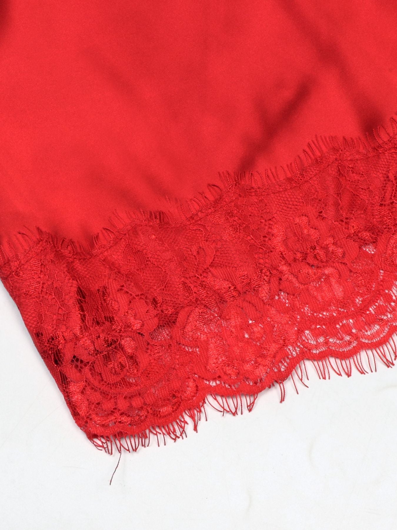 Lace Trimmed Satin Cami