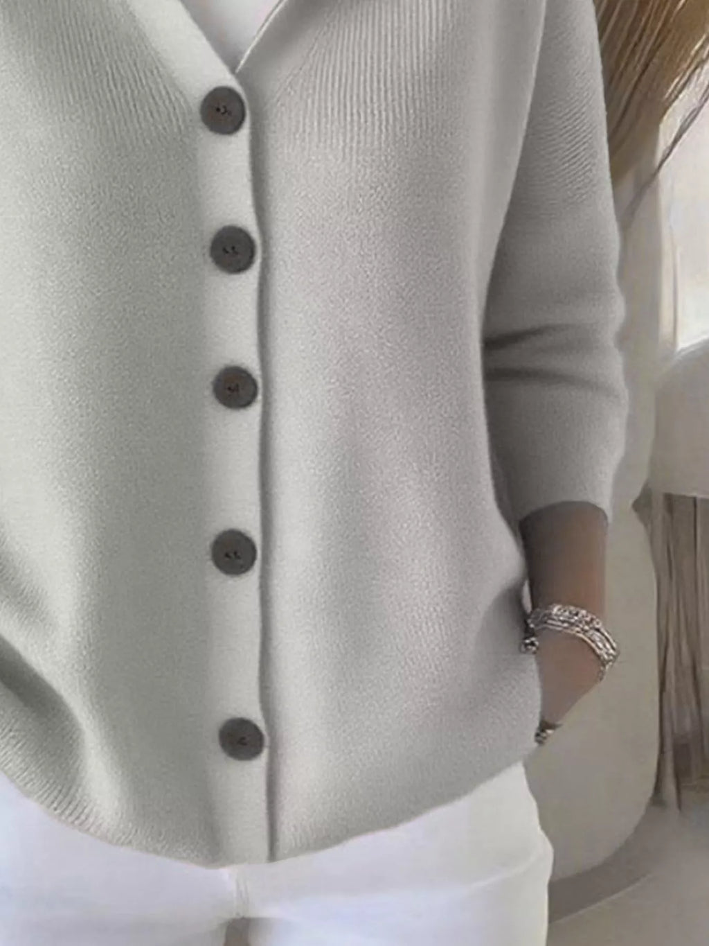 Full Size Hooded Button-Down Knit Cardigan Plus Size
