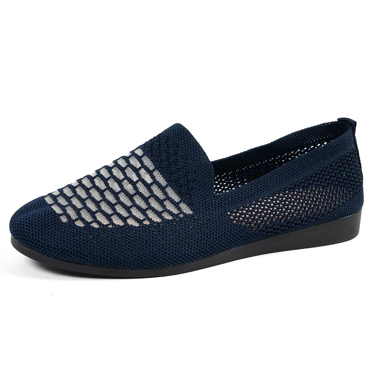 Mesh Breathable Slip-On Loafers with Perforated Design